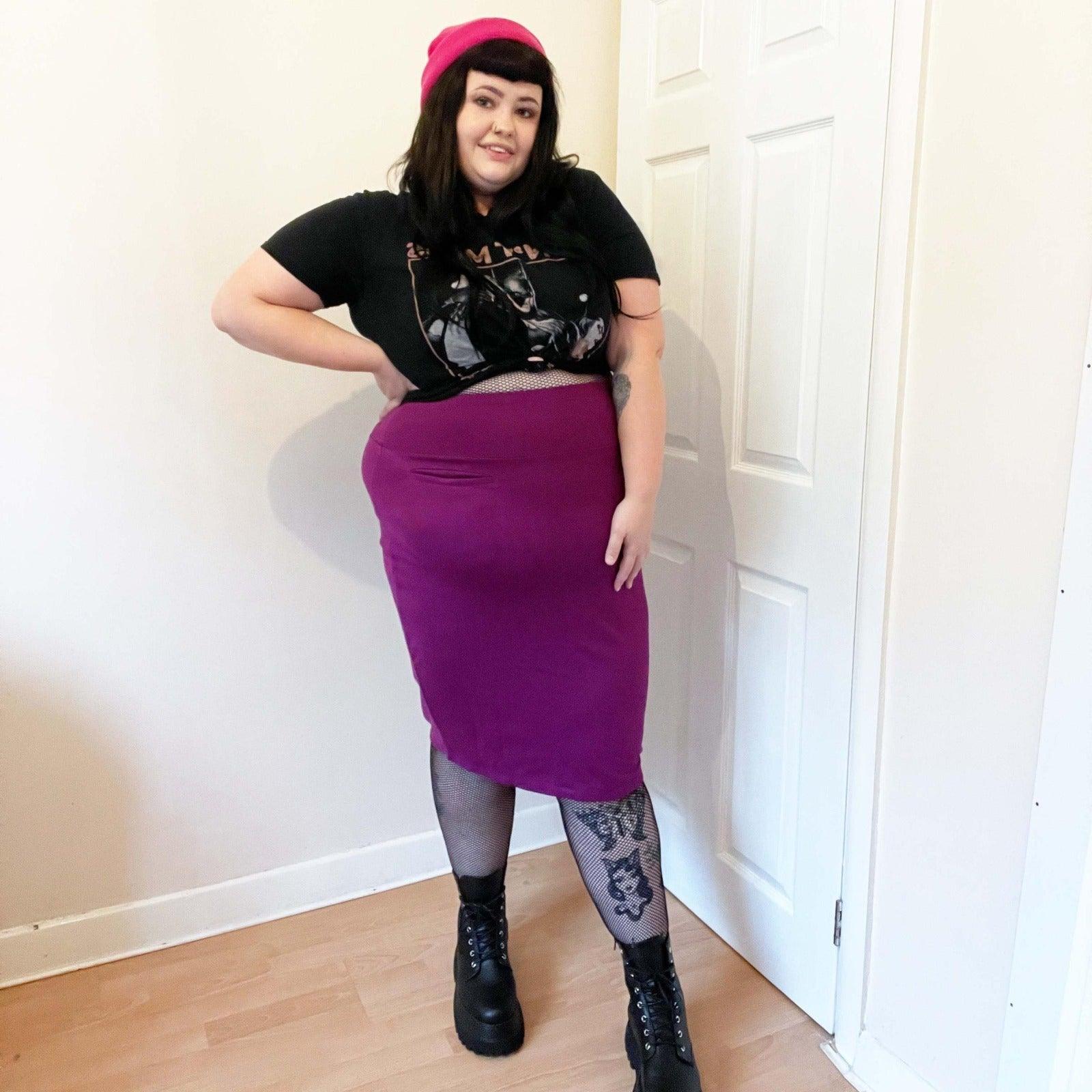 Primadonna Style: Mixed Print Purple Pencil Skirt
